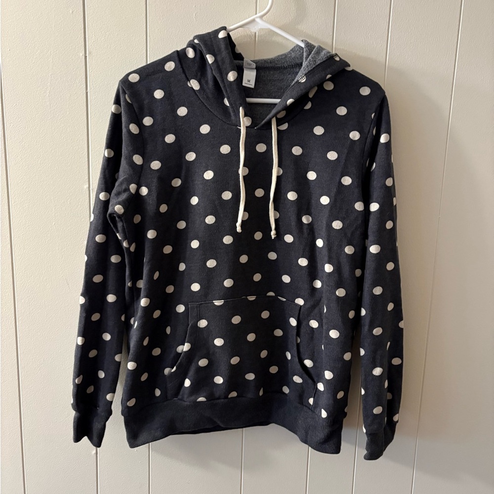 Alternative women’s grey White Polka Dot sweatshirt casual cute soft fall